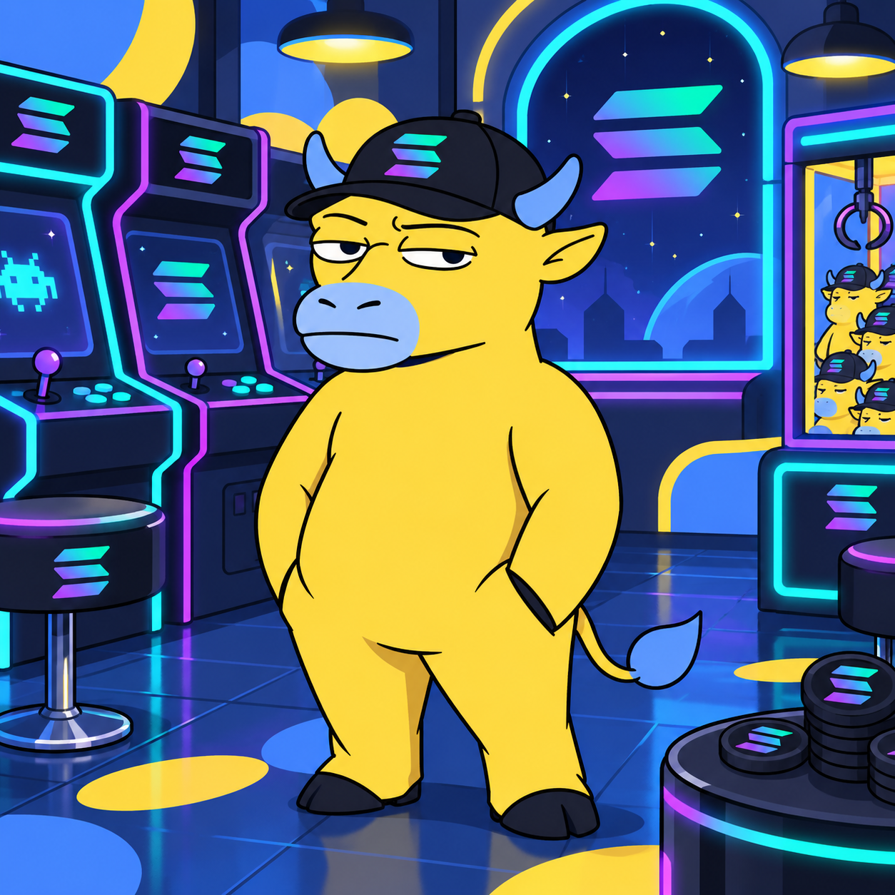 Bull in arcade